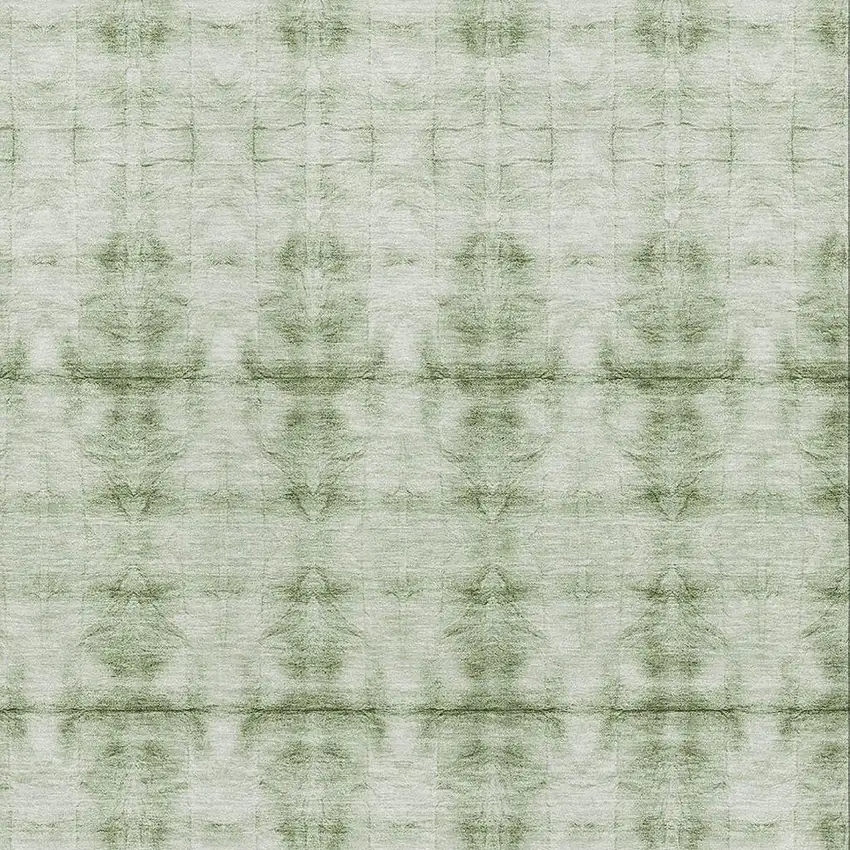 Sage And Ivory Geometric Washable Area Rug With UV Protection Photo 3