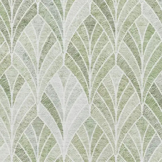 Sage And Ivory Geometric Washable Area Rug With UV Protection Photo 3