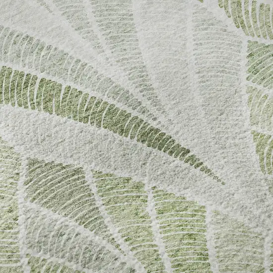 Sage And Ivory Geometric Washable Area Rug With UV Protection Photo 8