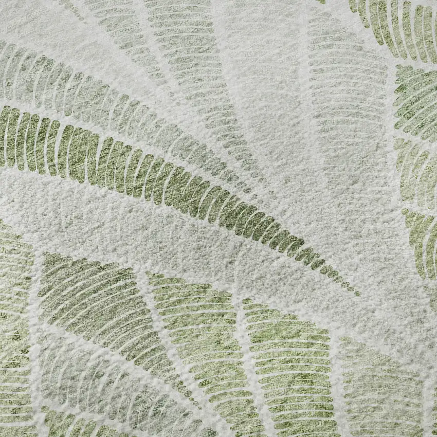 Sage And Ivory Geometric Washable Area Rug With UV Protection Photo 8