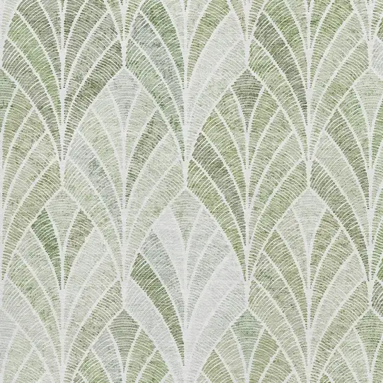 Sage And Ivory Geometric Washable Area Rug With UV Protection Photo 3