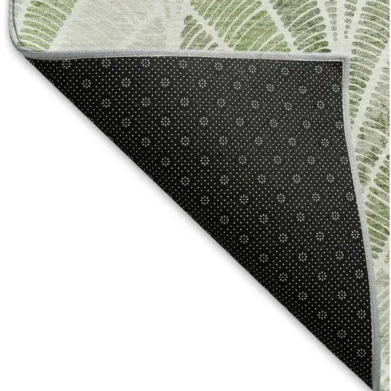 Sage And Ivory Geometric Washable Area Rug With UV Protection Photo 7