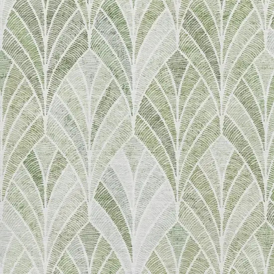 Sage And Ivory Geometric Washable Area Rug With UV Protection Photo 3