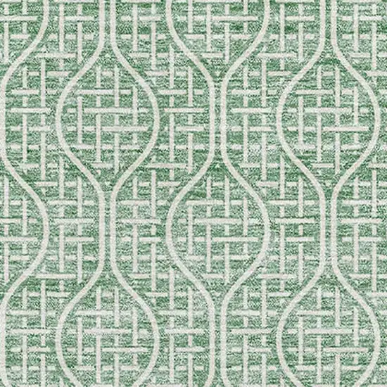 Sage And Ivory Geometric Washable Area Rug With UV Protection Photo 2