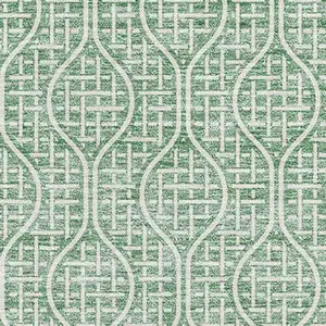 Photo of Sage And Ivory Geometric Washable Area Rug With UV Protection