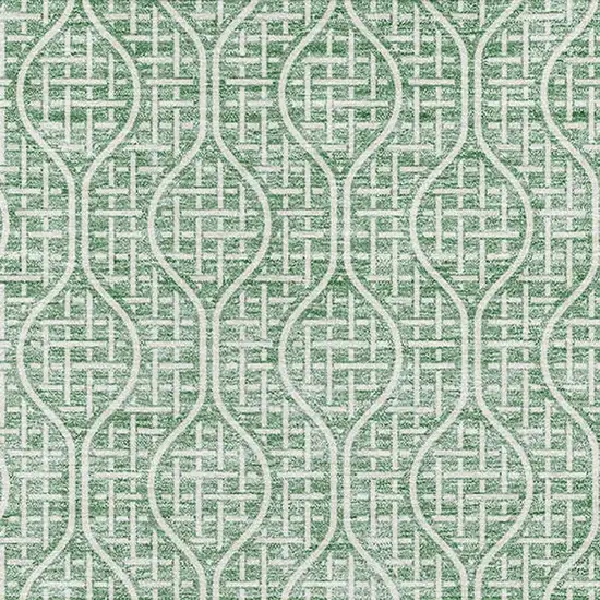 Sage And Ivory Geometric Washable Area Rug With UV Protection Photo 2