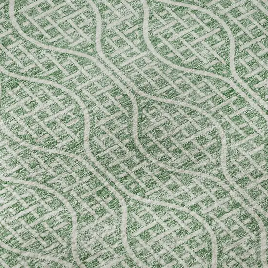 Sage And Ivory Geometric Washable Area Rug With UV Protection Photo 9