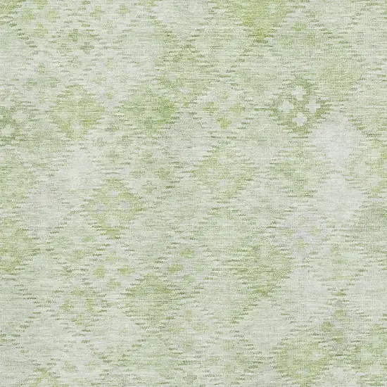 Sage And Ivory Geometric Washable Area Rug With UV Protection Photo 2