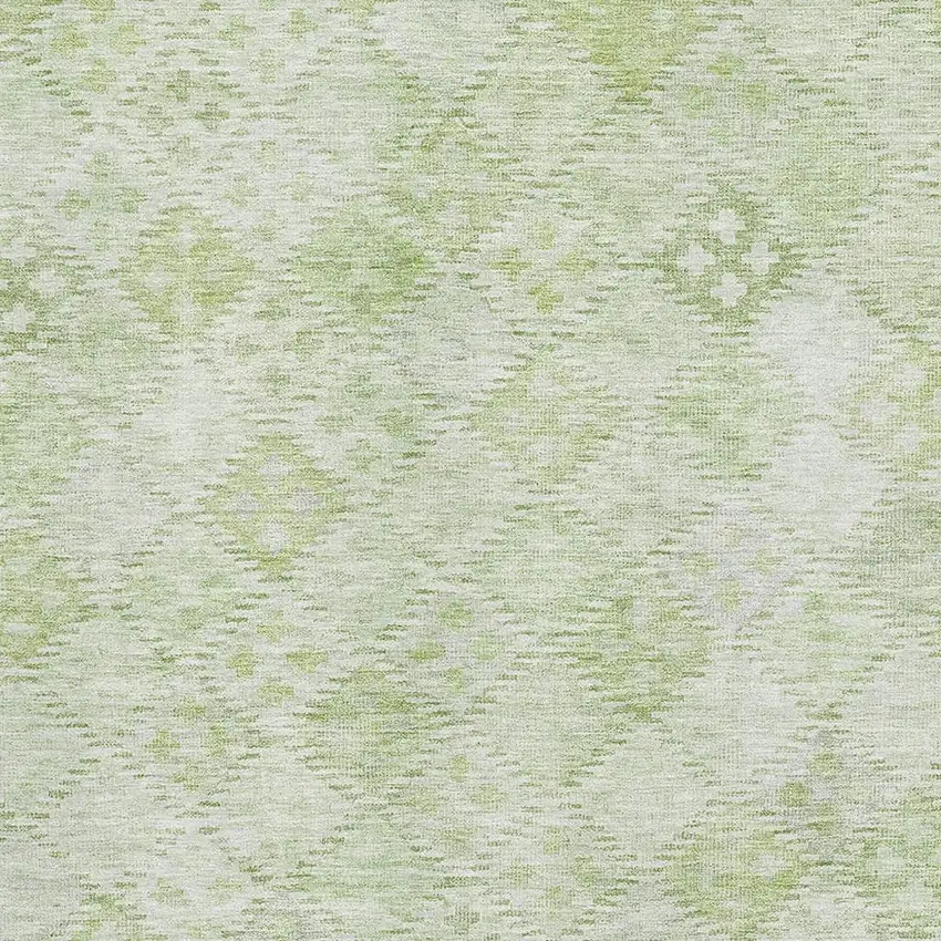 Sage And Ivory Geometric Washable Area Rug With UV Protection Photo 2