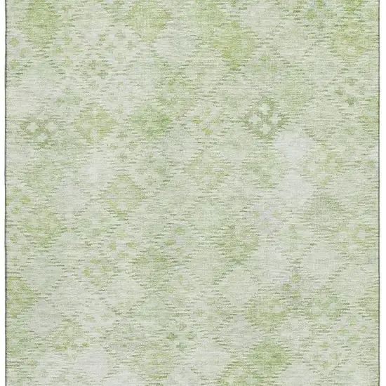 Sage And Ivory Geometric Washable Area Rug With UV Protection Photo 3