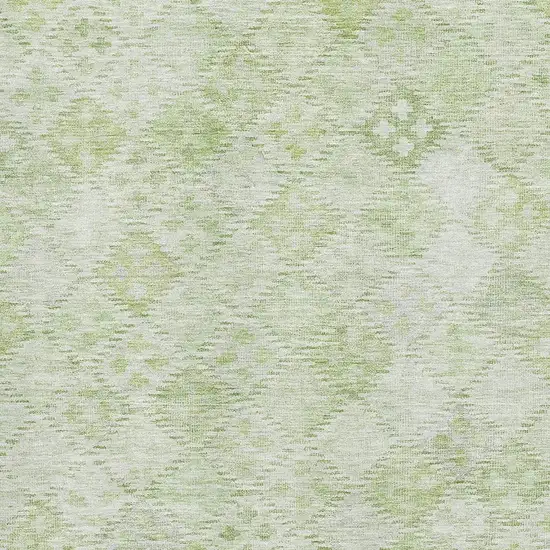 Sage And Ivory Geometric Washable Area Rug With UV Protection Photo 2
