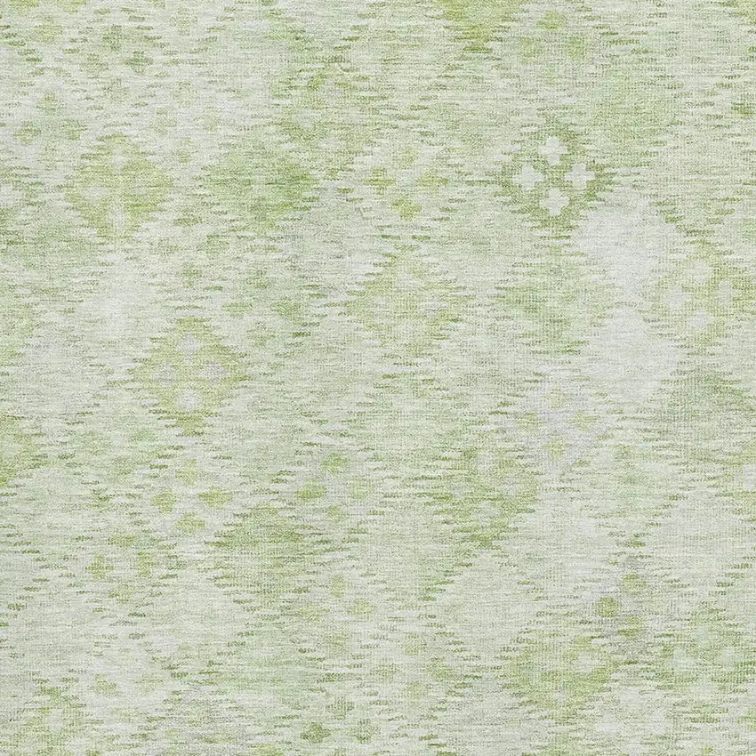 Sage And Ivory Geometric Washable Area Rug With UV Protection Photo 2
