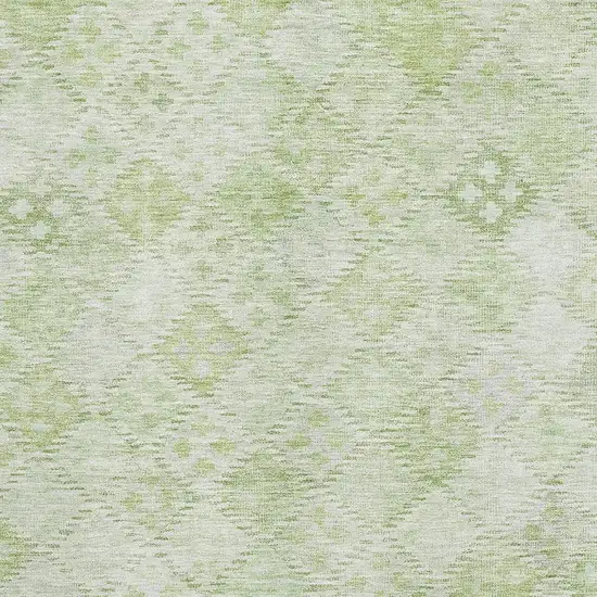 Sage And Ivory Geometric Washable Area Rug With UV Protection Photo 2