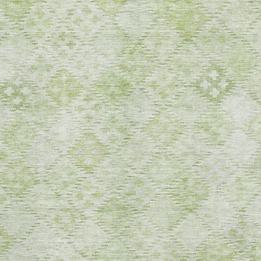 Sage And Ivory Geometric Washable Area Rug With UV Protection Photo 2