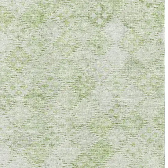 Sage And Ivory Geometric Washable Area Rug With UV Protection Photo 3