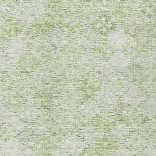 Sage And Ivory Geometric Washable Indoor Outdoor Area Rug Photo 5