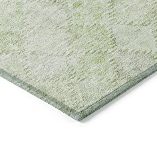 Sage And Ivory Geometric Washable Indoor Outdoor Area Rug Photo 4