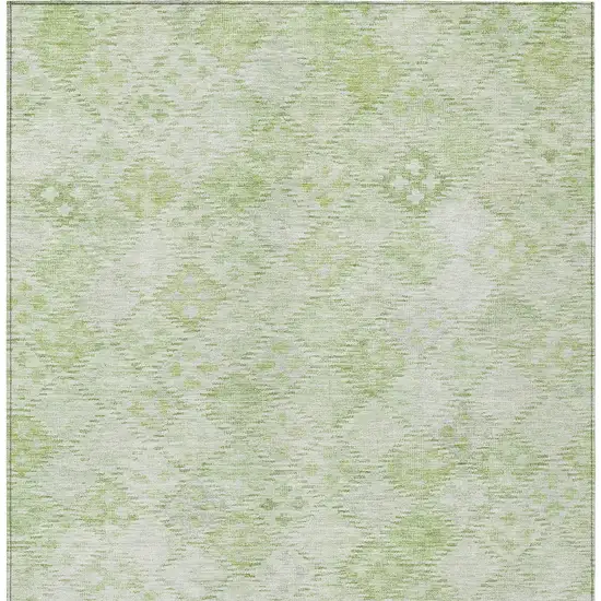 Sage And Ivory Geometric Washable Indoor Outdoor Area Rug Photo 6