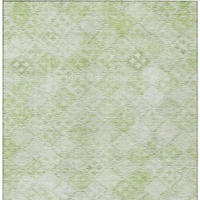 Sage And Ivory Geometric Washable Indoor Outdoor Area Rug Photo 6
