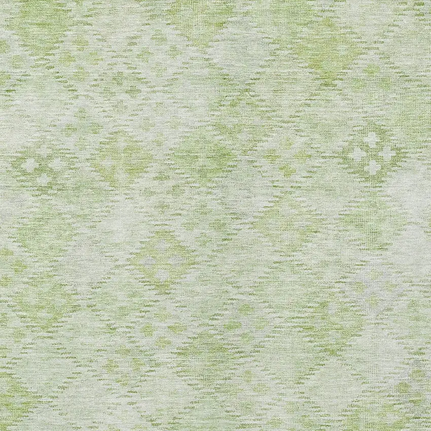 Sage And Ivory Geometric Washable Indoor Outdoor Area Rug Photo 5