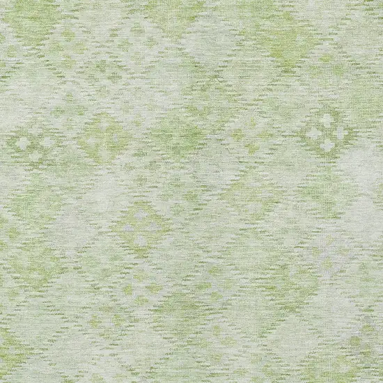 Sage And Ivory Geometric Washable Indoor Outdoor Area Rug Photo 5