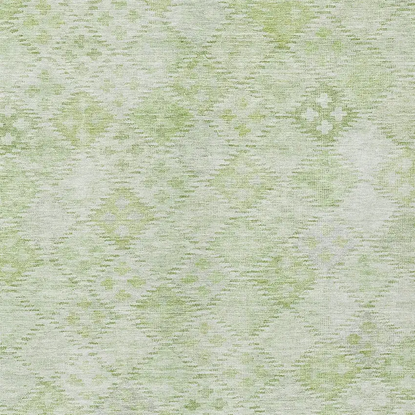 Sage And Ivory Geometric Washable Indoor Outdoor Area Rug Photo 5