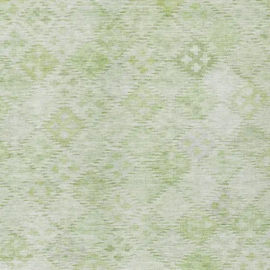 Sage And Ivory Geometric Washable Indoor Outdoor Area Rug Photo 5
