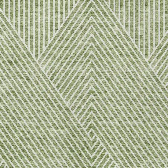 Sage And Ivory Geometric Washable Indoor Outdoor Area Rug Photo 5