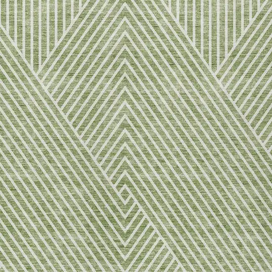 Sage And Ivory Geometric Washable Indoor Outdoor Area Rug Photo 5