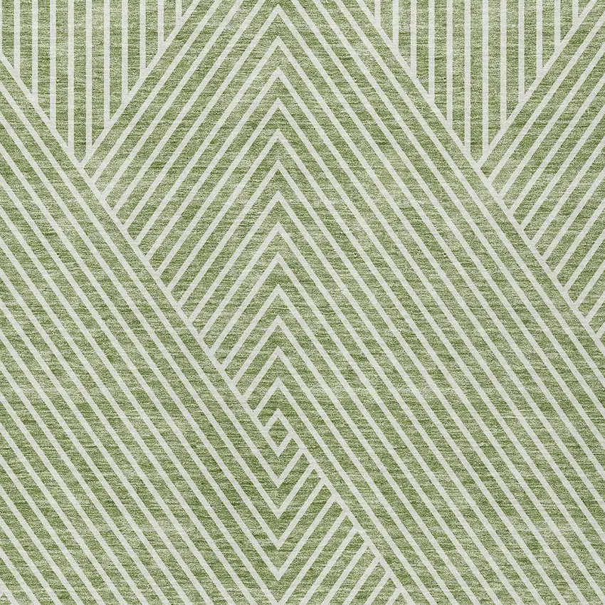 Sage And Ivory Geometric Washable Indoor Outdoor Area Rug Photo 5