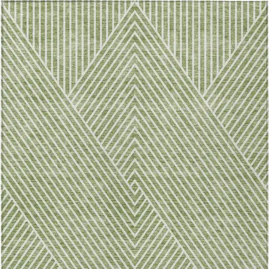 Sage And Ivory Geometric Washable Indoor Outdoor Area Rug Photo 6