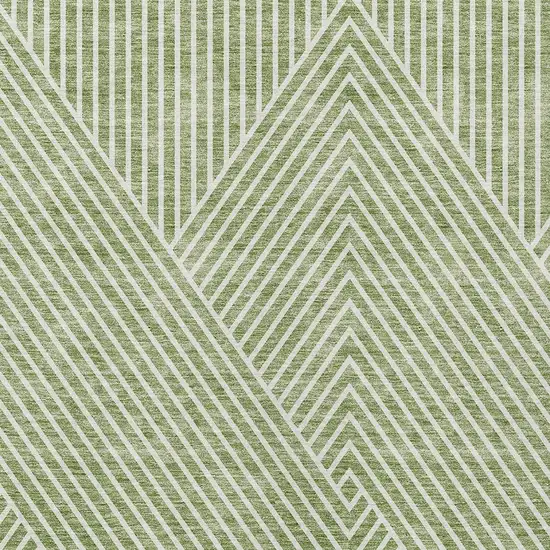 Sage And Ivory Geometric Washable Indoor Outdoor Area Rug Photo 5