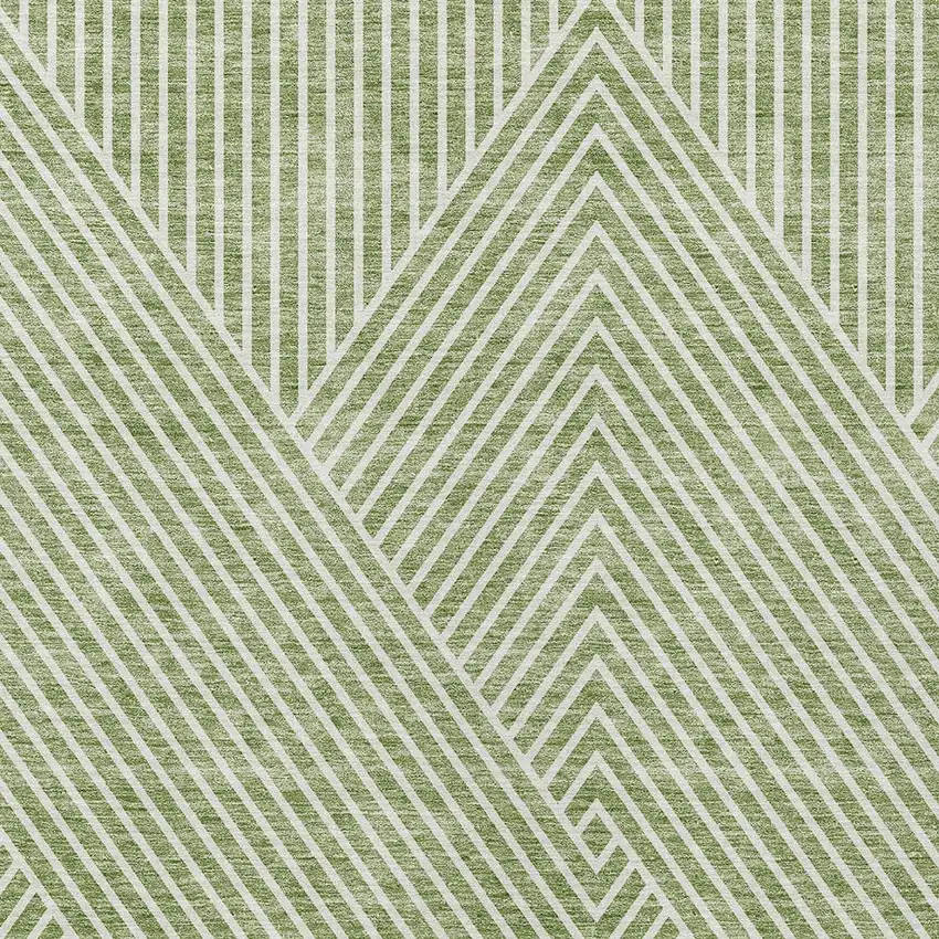 Sage And Ivory Geometric Washable Indoor Outdoor Area Rug Photo 5