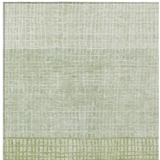 Sage And Ivory Geometric Washable Indoor Outdoor Area Rug Photo 3