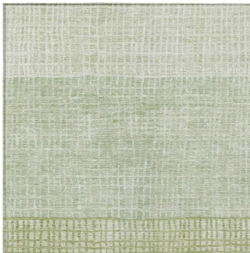 Sage And Ivory Geometric Washable Indoor Outdoor Area Rug Photo 3