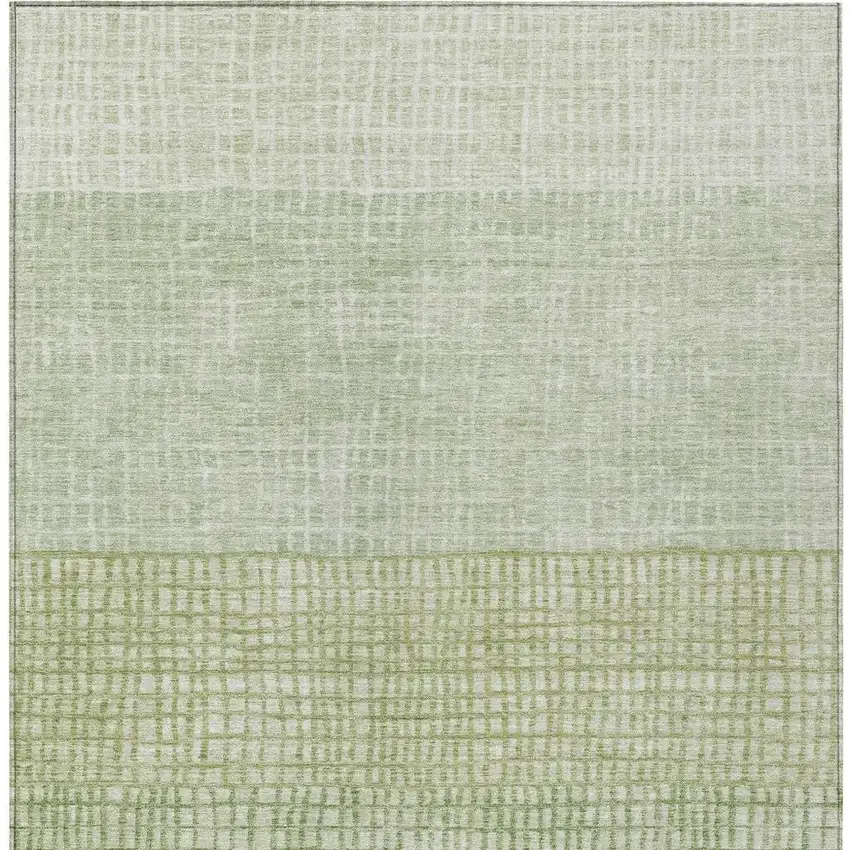 Sage And Ivory Geometric Washable Indoor Outdoor Area Rug Photo 4