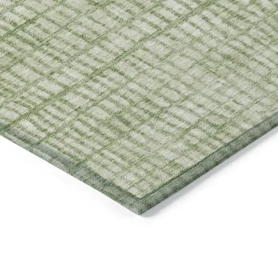 Sage And Ivory Geometric Washable Indoor Outdoor Area Rug Photo 9