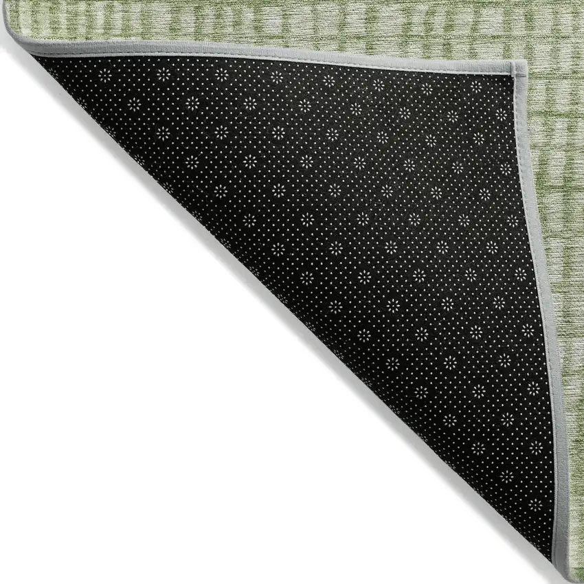 Sage And Ivory Geometric Washable Indoor Outdoor Area Rug Photo 8