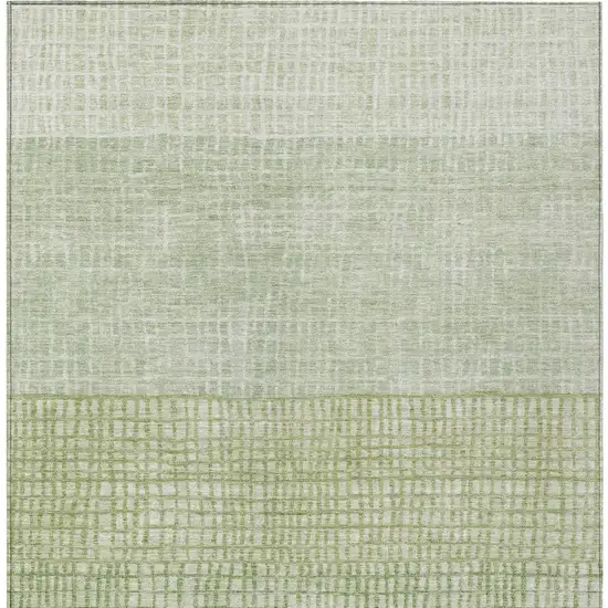 Sage And Ivory Geometric Washable Indoor Outdoor Area Rug Photo 7