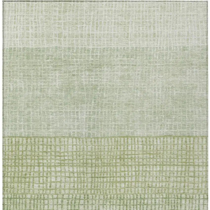 Sage And Ivory Geometric Washable Indoor Outdoor Area Rug Photo 7