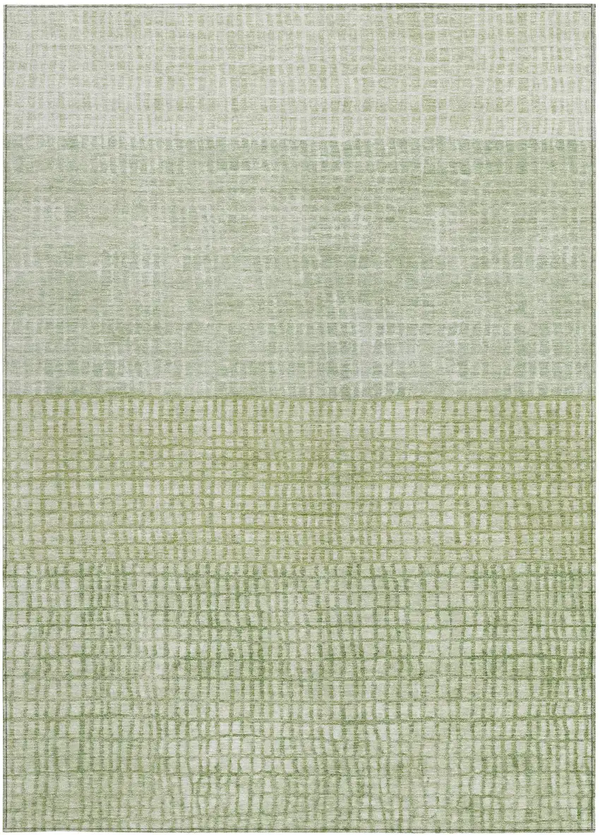 Sage And Ivory Geometric Washable Indoor Outdoor Area Rug Photo 4