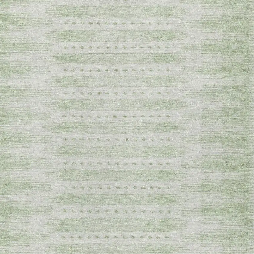 Sage And Ivory Geometric Washable Indoor Outdoor Area Rug Photo 3