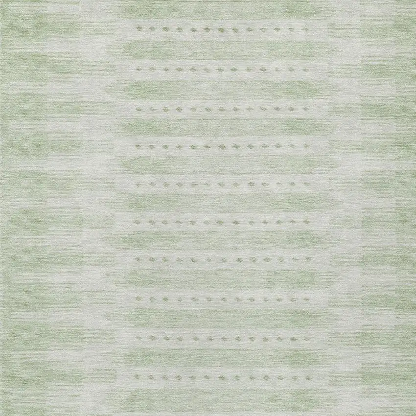 Sage And Ivory Geometric Washable Indoor Outdoor Area Rug Photo 4