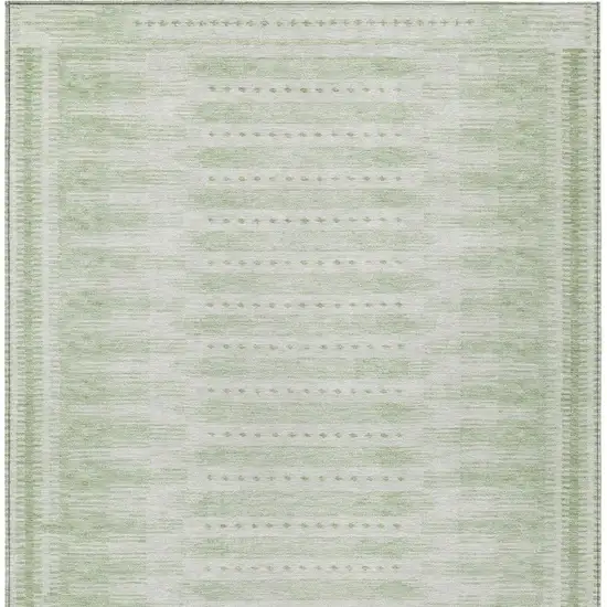 Sage And Ivory Geometric Washable Indoor Outdoor Area Rug Photo 4