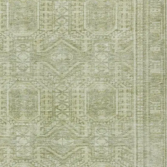 Sage And Ivory Geometric Washable Indoor Outdoor Area Rug Photo 4