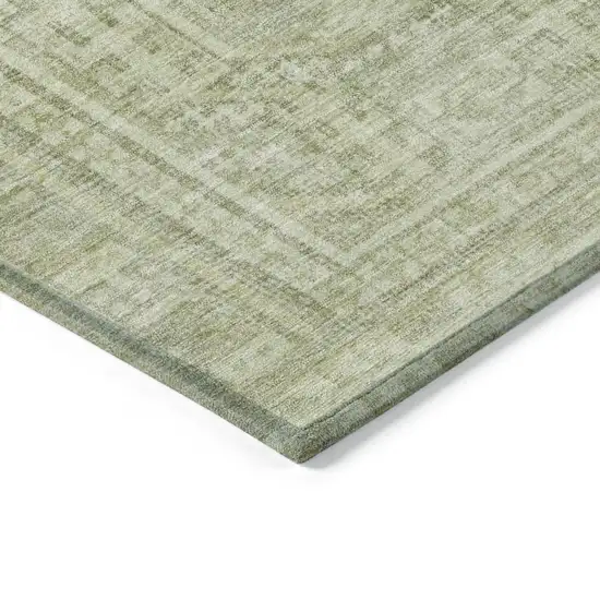 Sage And Ivory Geometric Washable Indoor Outdoor Area Rug Photo 6