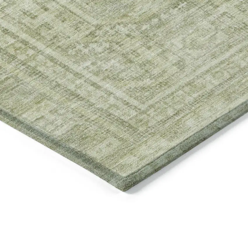 Sage And Ivory Geometric Washable Indoor Outdoor Area Rug Photo 6