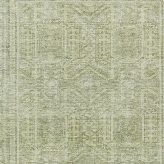 Sage And Ivory Geometric Washable Indoor Outdoor Area Rug Photo 7