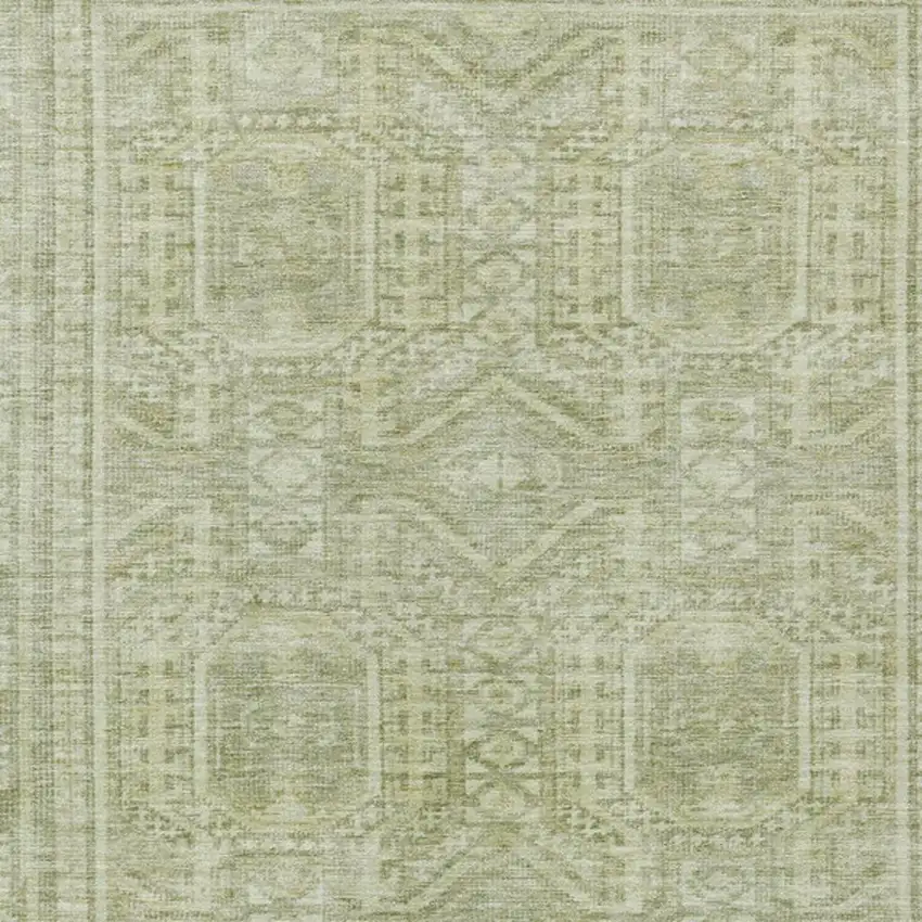Sage And Ivory Geometric Washable Indoor Outdoor Area Rug Photo 7