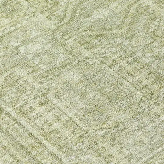 Sage And Ivory Geometric Washable Indoor Outdoor Area Rug Photo 8